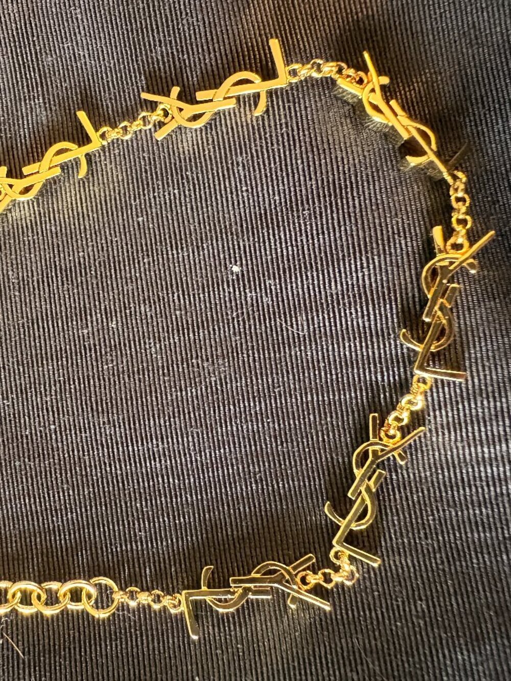 Saint Laurent Paris Gold YSL Logo Chain Bracelet